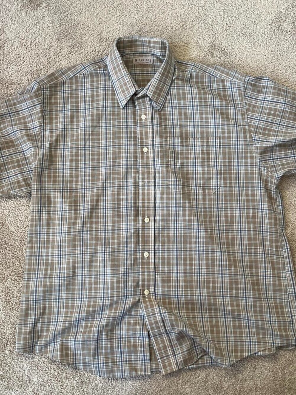 Windridge Wrinkle Free Plaid Short Sleeve Button Up Shirt